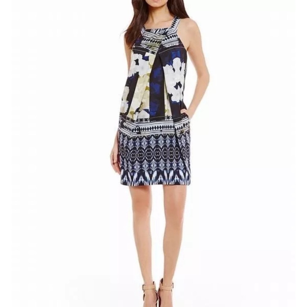 Antonio Melani New Nuri Navy Ivory Shealth Dress